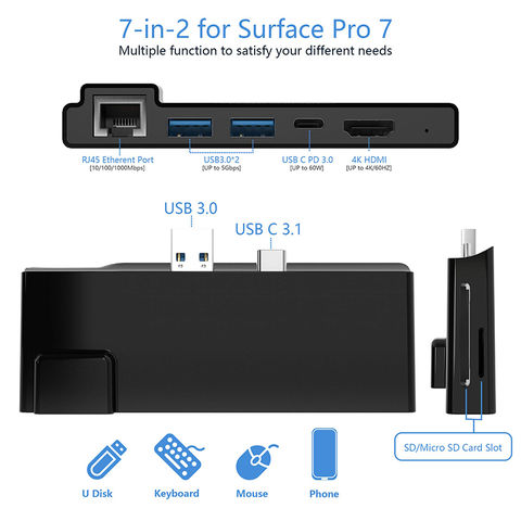 HUB USB 3.0 Alu 7 ports avec adaptateur secteur 12V - Argent