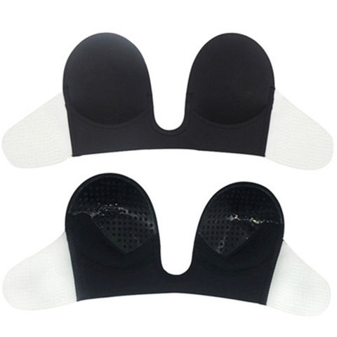 Copas de sujetador de espuma sin espalda y sin aros Sujetador sin tirantes Silicona sin costuras Push Up de una pieza en forma de U