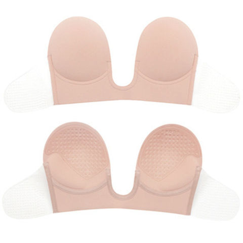 Copas de sujetador de espuma sin espalda y sin aros Sujetador sin tirantes Silicona sin costuras Push Up de una pieza en forma de U