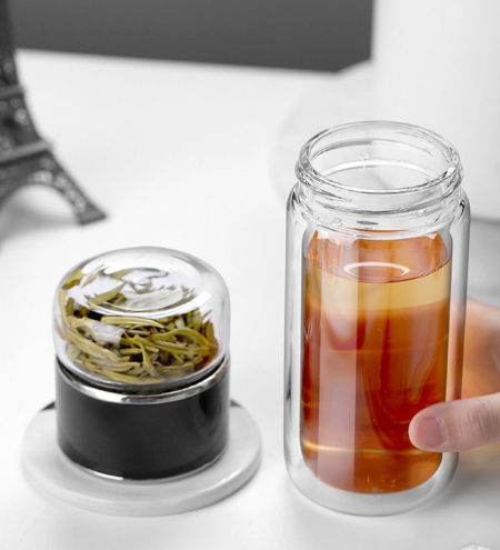 Buy Wholesale China Glass Tea Infuser Travel Mug With Strainer Tea Tumbler  Bottle For Loose Leaf Tea Fruit Coffee & Glass Tumbler at USD 2.47