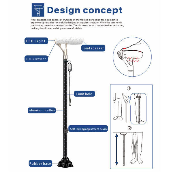 Buy Wholesale China Smart Walking Cane 4g Speaker Calling, Fall Detection  Gps Location Sos For Old Man & Walking Stick at USD 69