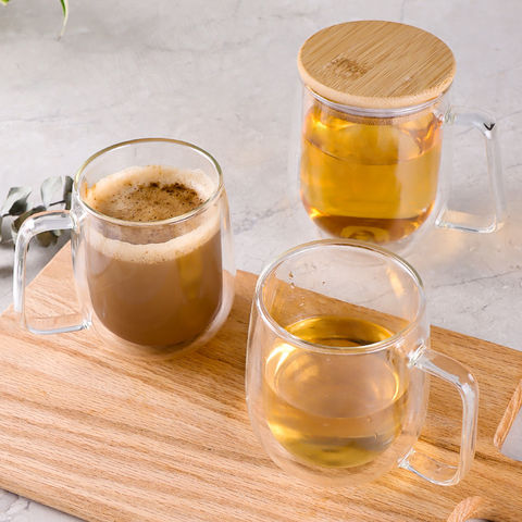 Wholesale 400ml Clear Square Glass Coffee Mugs with Lid and Straw Coffee Glass  Cups with Colored Handle and Custom Logo - China Glass Cup with Bamboo Lid  and Glass Cup with Bamboo