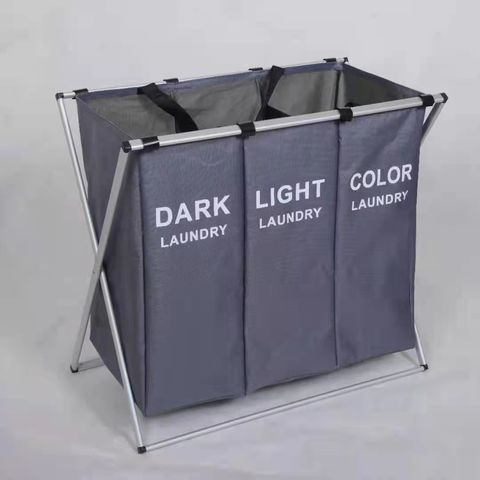 Folding Washing Basket with 3 compartments