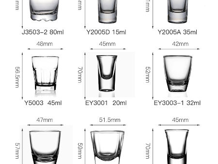 different kinds of shot glasses