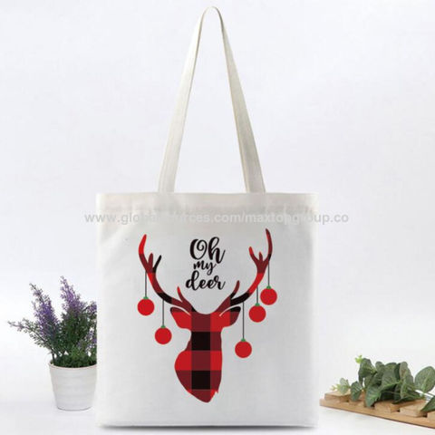 Moose on Red Canvas Tote Bag