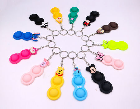 (10) Lot of Mickey Mouse Wholesale Simple Dimple Keychain Push popular Pop Fidget Toy