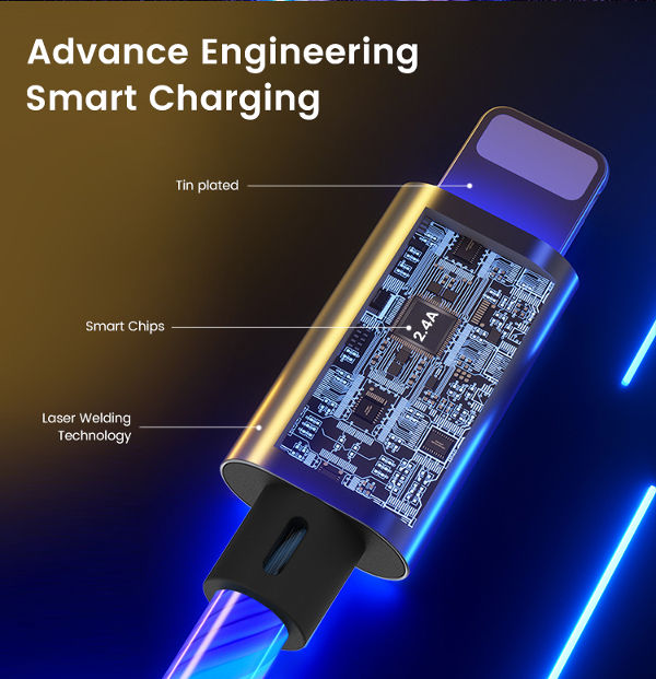 China Somostel flowing LED cable magic streamer cable usb 3.1A fast charging cable for iPhone