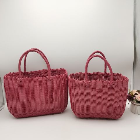 New Capacity Straw Bags Women Handmade Woven Basket Bolsa Tote