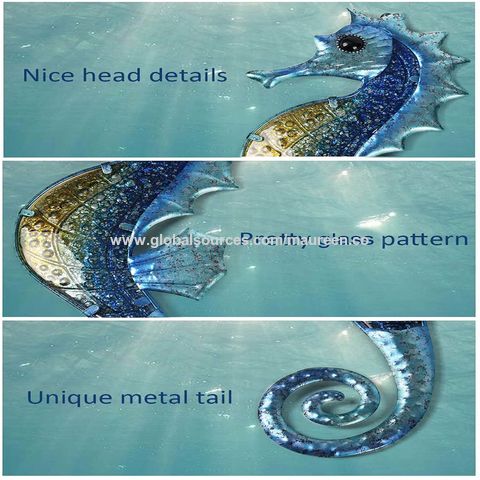 Metal Seahorse Wall Decor Bathroom Ocean Glass Art Outdoor Hanging Beach  Theme Decorations Blue Sea - Buy China Wholesale Wall Decor Seahorse  Artwork $5.5