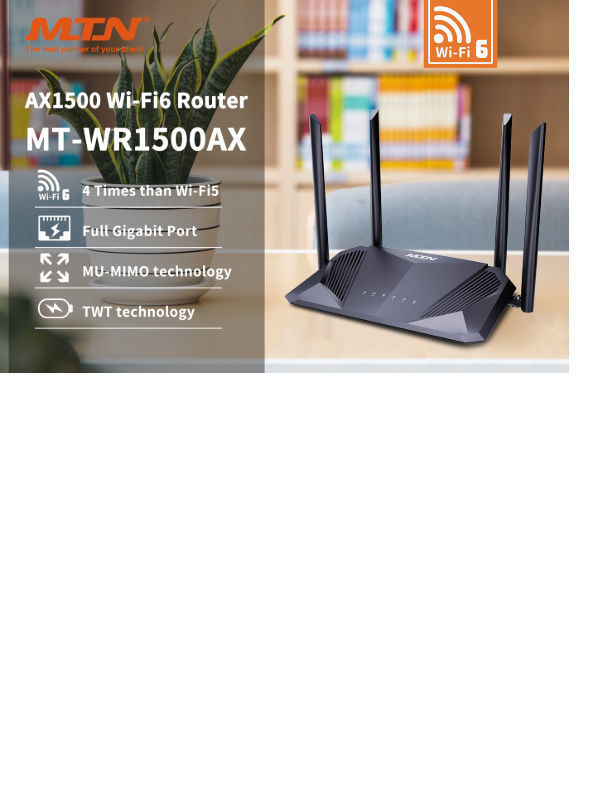 Wi-Fi 6 RouterAX1500 Dual-Band, AX1500 Home Router Wireless Router Four ...