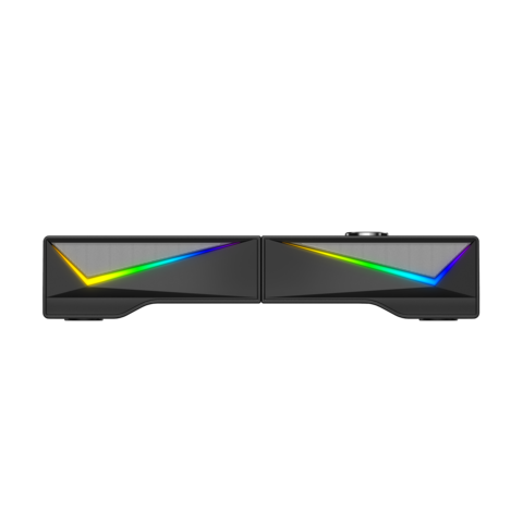 Barra de sonido RGB 2.0 con cable, desmontable, para escritorio