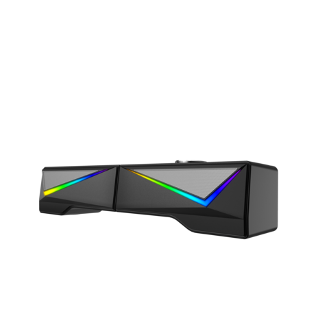 Barra de sonido RGB 2.0 con cable, desmontable, para escritorio