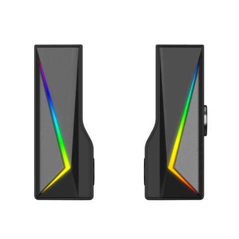Barra de sonido RGB 2.0 con cable, desmontable, para escritorio