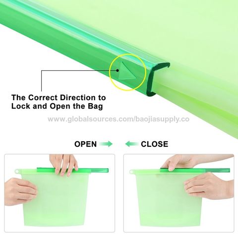 1000ml Silicone Food Storage Bag Container For Fridge Ziplock Bags For  Fridge Vegetables Zip Pouches
