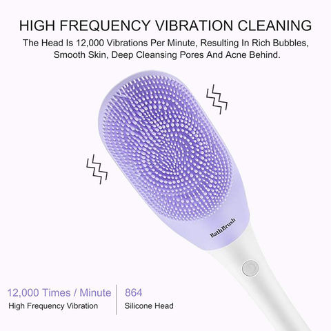 Buy Wholesale China Bath Brush Ipx7 Waterproof Vibration Silicone Back  Scratcher Electric Massage Shower Cleaning Brush & Bath Brush at USD 15