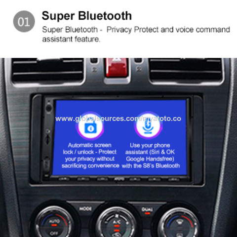 Radio de coche Autoradio Bluetooth, control de voz AI, reproductor de audio  de radio de automóvil, conexión dual manos libres USB2.0 CD receptor