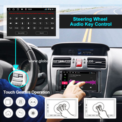 Pantalla LED de radio para coche, conexión dual manos libres AI control de  voz reproductor de radio de coche USB2.0 CD receptor estéreo para automóvil