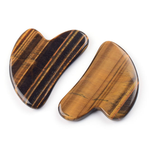 China Natural Tiger Eye Gua Sha Stone Massage Tool Tiger Eye Heart Gua