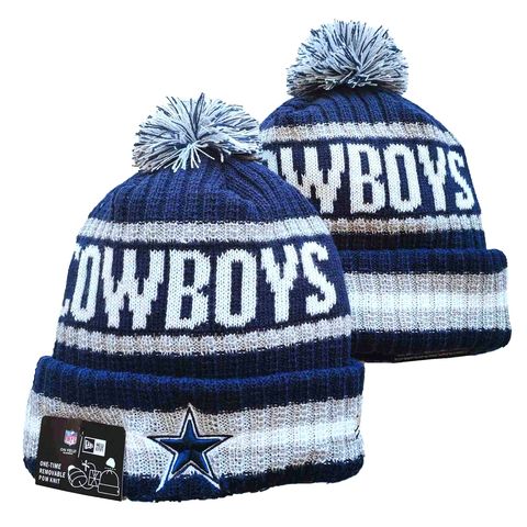 Dallas Cowboys SNOW-TOP SKULLIE White Knit Beanie Hat