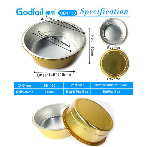 Buy Wholesale China Gold Round Disposable Foil Baking Cup Smooth Wall Foil  Container & Aluminum Foil Containers at USD 0.18