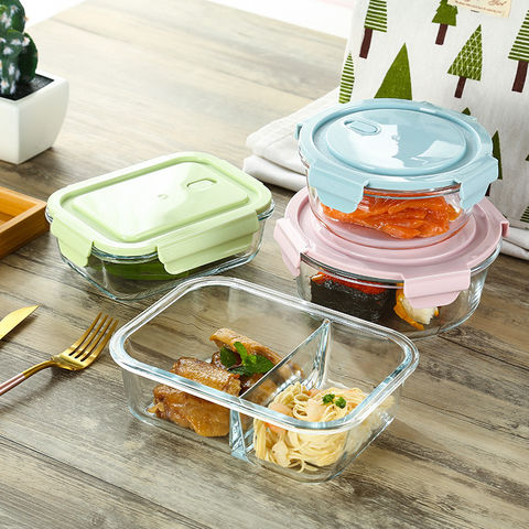 High Borosilicate Glass Lunch Box Container / 2 Compartment Food