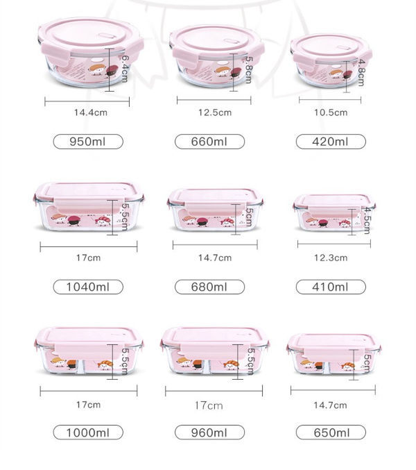 Pyrex Hello Kitty 4-Cup Round Glass Storage Container with Pink Airtight  Lid, 2-Piece 