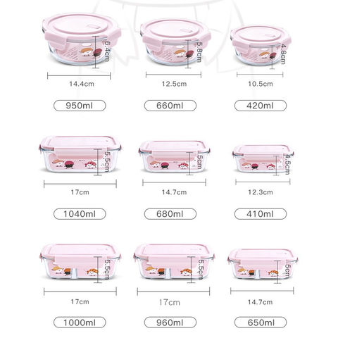 Glass Pink Food Storage Containers for sale