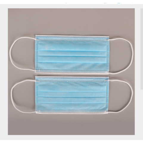 Mascarilla protectora desechable, máscaras transpirables de 3 caras con ganchos, con tela soplada por fusión (azul 50)