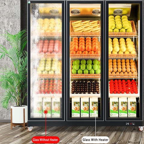 Vertical Beverage Beer Vegetable Display Freezer Glass Door