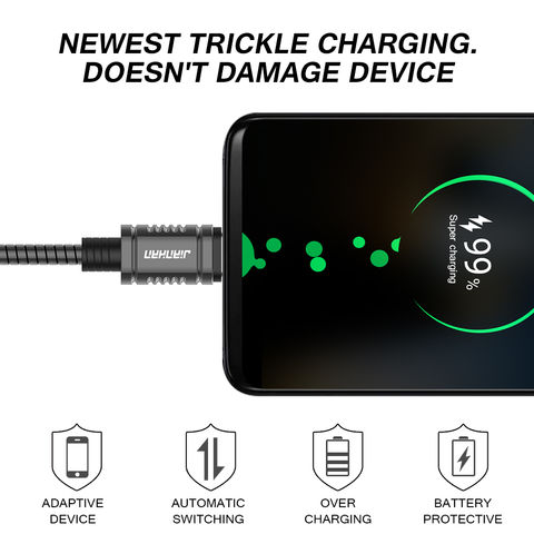 Câble de Données Micro/Type C Métallique Couleur Pure avec Certification de Sécurité, Câble de Charge Rapide, Meilleures Ventes