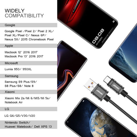 Câble de Données Micro/Type C Métallique Couleur Pure avec Certification de Sécurité, Câble de Charge Rapide, Meilleures Ventes