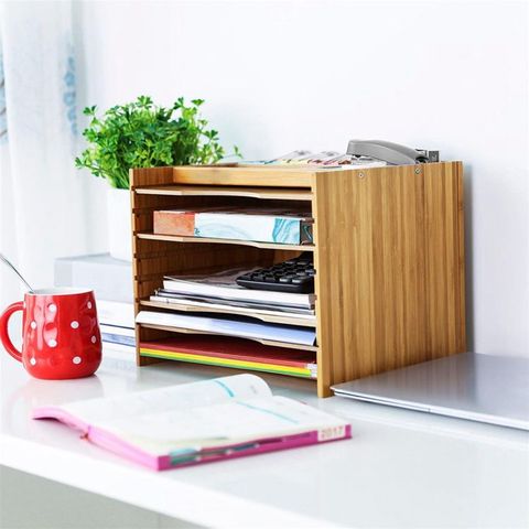 Organizador de escritorio retráctil ajustable para libros de oficina,  organizador de escritorio, estantería de escritorio con soporte vertical de  3