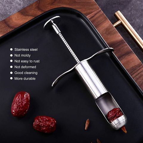 2 In1 Red Date Cherry Fruit Pitter Remover Strawberry Slicer