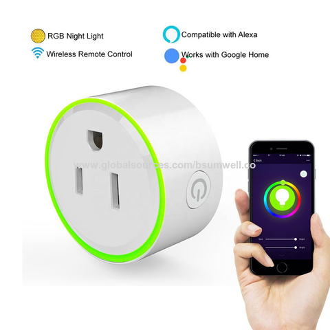 10A RGB Smart Wifi Plug Mini, Alexa Support