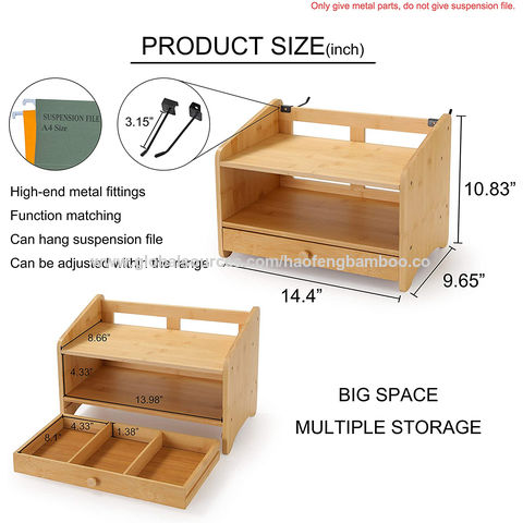 Buy Wholesale China Wood Desktop Storage Holder Documents And Office  Supplies Natural Bamboo Desk Organizer & Desk Organizer at USD 2