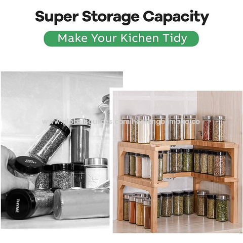 Buy Wholesale China Bamboo Expandable Spice Racks Tier Spice Kitchen Shelf  Rack Organizer Pantry Sheelf Organizer & Spice Racks Bamboo at USD 2