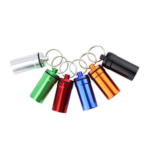 Pill Box Bottle Holder Waterproof Aluminum Container Keychain Medicine Case  - China Pill Box and Pill Bottle