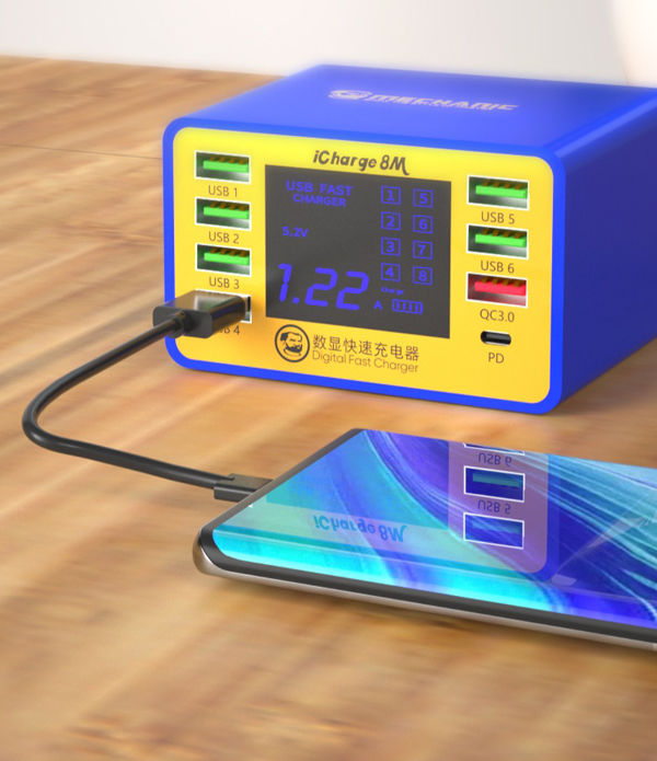 MECHANIC iCharge 8M QC 3.0 USB Smart Charger Support Fast-charging With LCD LED Display Multi-Port supplier