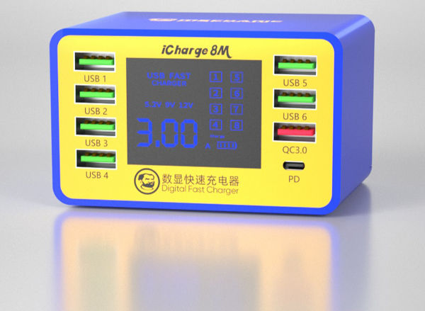 MECHANIC iCharge 8M QC 3.0 USB Smart Charger Support Fast-charging With LCD LED Display Multi-Port supplier