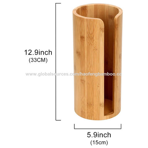 Buy Wholesale China Round Bamboo Toilet Paper Roll Holder Bamboo