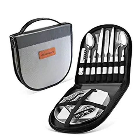 Travel Utensils,Reusable Silverware Set To Go Portable Cutlery Set with a  Waterproof Carrying Case for Lunch Boxes Camping School Picnic