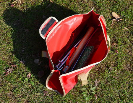 Durable tote heavy duty garden organizer portable foldable oxford outdoor storage camping tool bag supplier