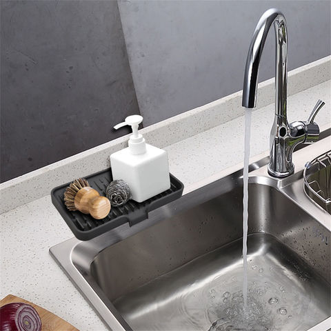 Silicone Storage Trays Soap Dish Drain Tray Sponge Holder Sink