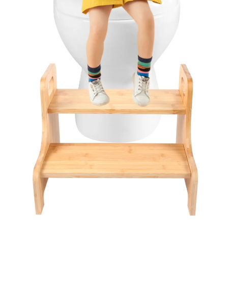 Detachable Toddler Bamboo & Wood Stool with Non-Slip Steps,toilet Step Stool for Kids supplier