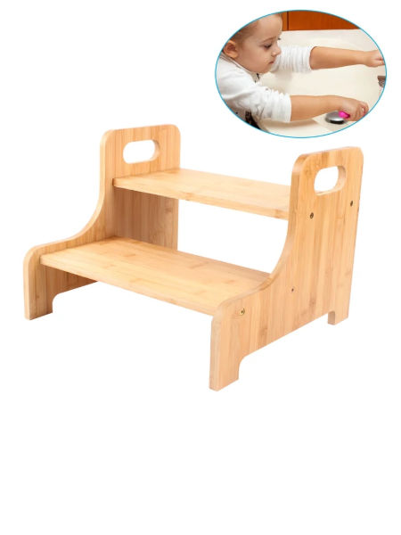 Detachable Toddler Bamboo & Wood Stool with Non-Slip Steps,toilet Step Stool for Kids supplier