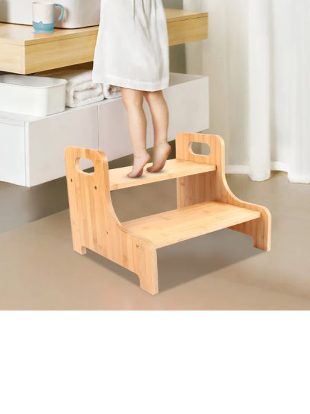 Detachable Toddler Bamboo & Wood Stool with Non-Slip Steps,toilet Step Stool for Kids supplier