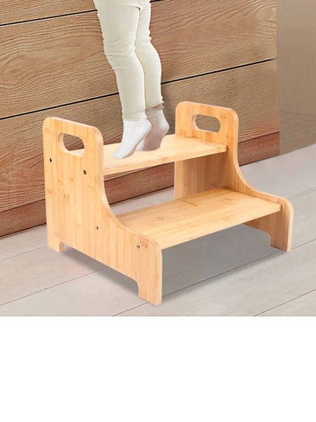 Detachable Toddler Bamboo & Wood Stool with Non-Slip Steps,toilet Step Stool for Kids supplier