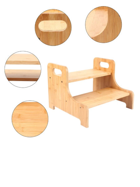 Detachable Toddler Bamboo & Wood Stool with Non-Slip Steps,toilet Step Stool for Kids supplier