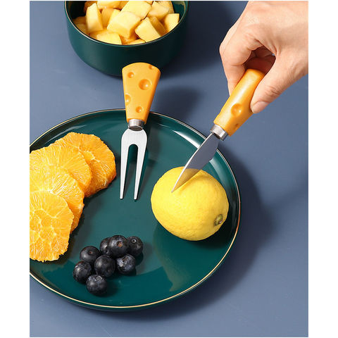 3pcs/set Cheese Fruit Knife & Fork Set, Creative Cute Cutlery