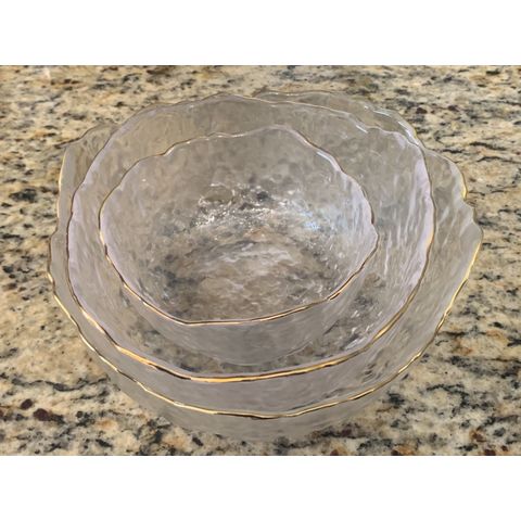 Buy Wholesale China Glass Salad Bowl, Golden Edge, Large Glass Bowl, 4  Different Colors 3 Size For Choosing & Salad Bowl at USD 1.33